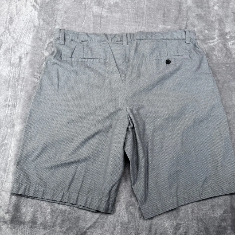 Banana Republic Emerson Shorts Men 36 Grey Cotton Micro Pattern Flat Front 9.5in